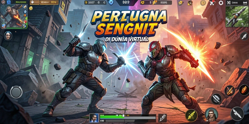 Screenshot gameplay dari 93337, menampilkan aksi pertarungan seru.