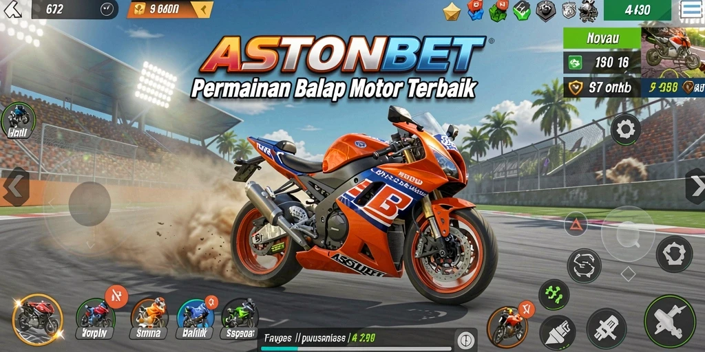 Tangkapan layar dari gameplay balap motor yang menegangkan.