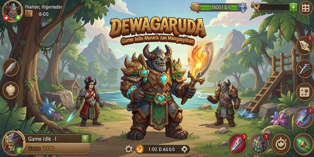 Tampilan gameplay DEWAGARUDA yang sederhana dan menarik.