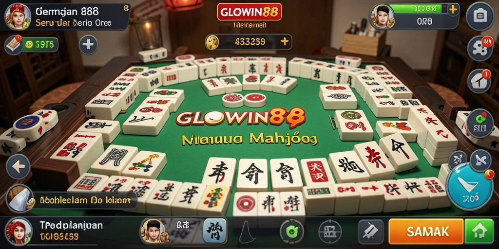 Tampilan gameplay Mahjong GLOWIN88 yang menarik dan interaktif.