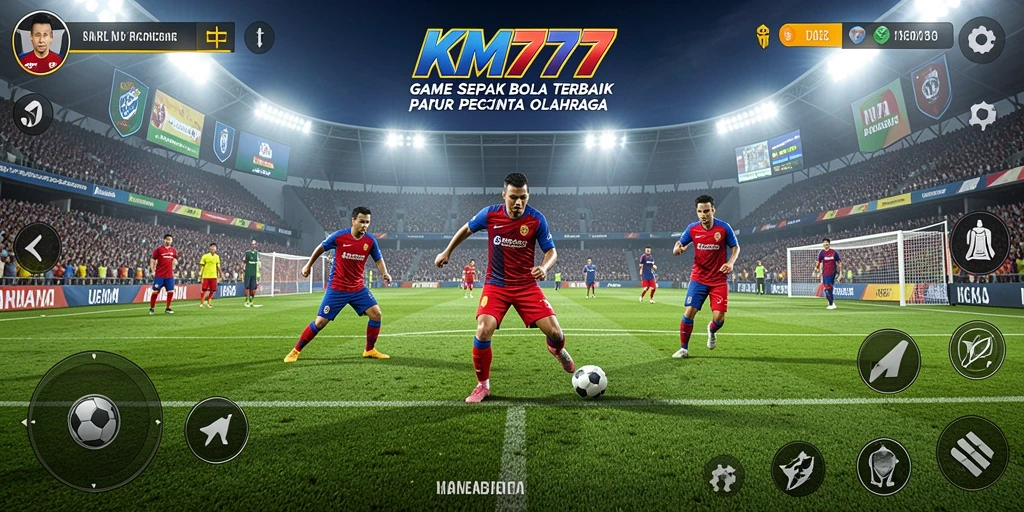 Gameplay mendebarkan dengan tim sepak bola favorit.