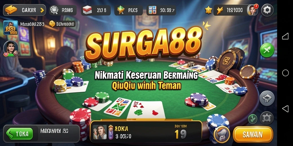 Tampilan gameplay QiuQiu yang seru di SURGA88.