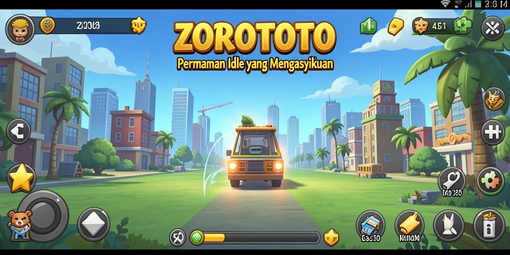 Tampilan gameplay ZOROTOTO yang menarik dan penuh warna.